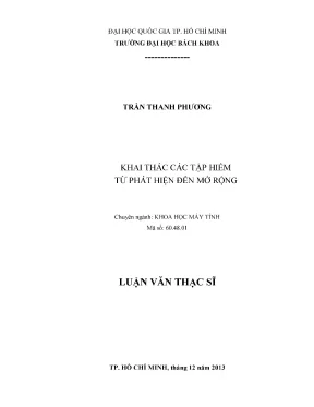 Luận Văn Thạc Sĩ Khoa Học Máy Tính: Khai Thác Tập Hiếm
