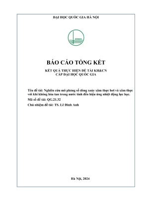 Nghiên cứu mô phỏng số dòng xoáy xâm thực hơi và khí 