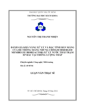 Đánh giá hiệu quả xử lý nước thải bằng hệ thống màng