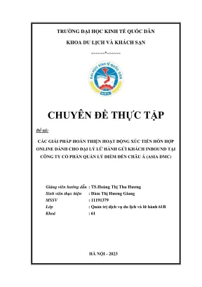 Giải pháp hoàn thiện hoạt động xúc tiến hỗn hợp cho đại
