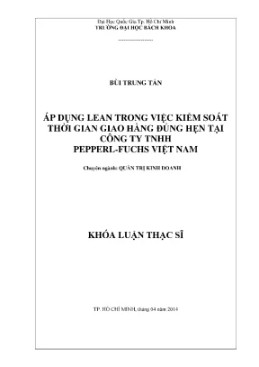 Luận Văn Thạc Sĩ: Ứng Dụng Lean Kiểm Soát Thời Gian Giao