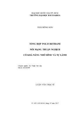 Luận văn thạc sĩ: Polyurethane nối mạng thuận nghịch với 