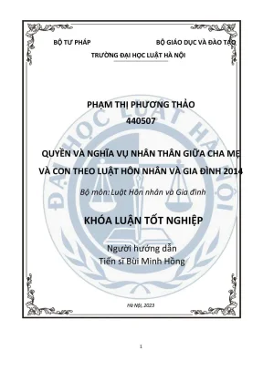 Quyền và nghĩa vụ nhân thân giữa cha mẹ và con theo Luật