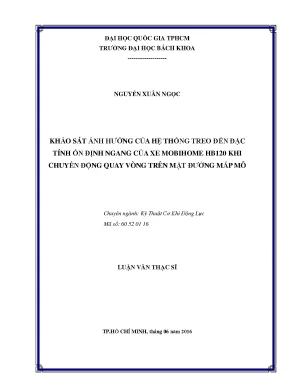 Khảo sát ảnh hưởng hệ thống treo đến ổn định ngang xe