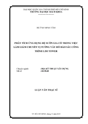 Phân tích ứng dụng hệ sườn gia cố giảm chuyển vị tường