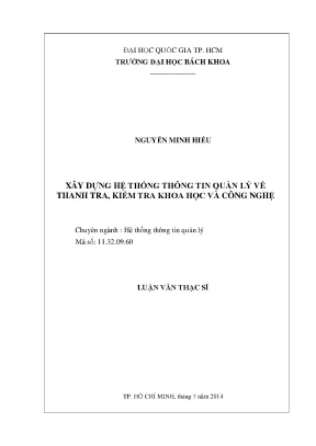 Hệ thống thông tin quản lý thanh tra khoa học và công nghệ