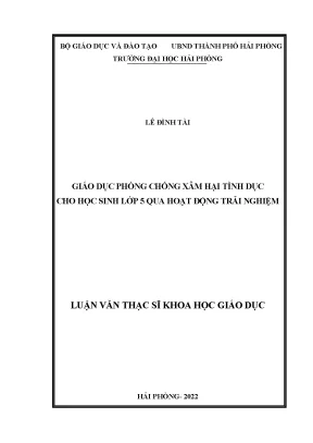 Luận Văn Thạc Sĩ: Giáo Dục Phòng Chống Xâm Hại Tình Dục