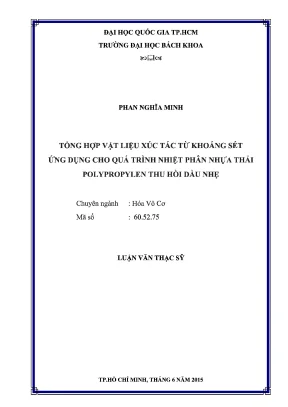 Tổng hợp vật liệu xúc tác từ khoáng sét ứng dụng nhiệt 