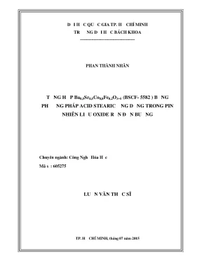 Luận Văn Thạc Sĩ: Tổng Hợp Ba0.5Sr0.5Co0.8Fe0.2O3 Bằng
