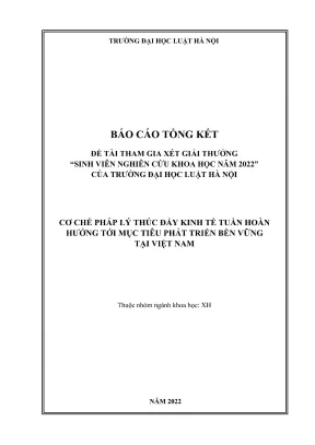 Cơ chế pháp lý thúc đẩy kinh tế tuần hoàn hướng tới phát 