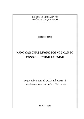 Luận Văn Thạc Sĩ: Giải Pháp Nâng Cao Chất Lượng Cán Bộ