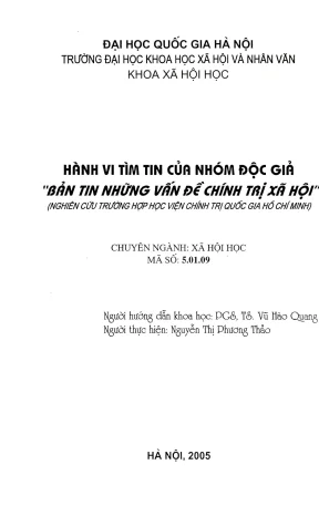 Nghiên cứu hành vi tìm tin của độc giả bản tin chính trị