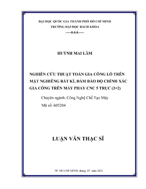 Nghiên cứu thuật toán gia công lỗ trên mặt nghiêng bất