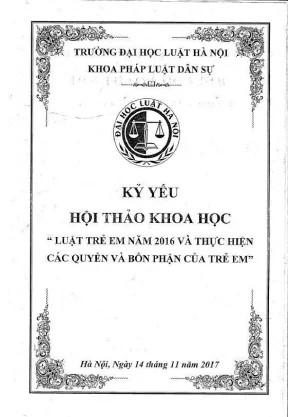 Kỷ yếu hội thảo khoa học luật trẻ em 2016: Quyền và bổn 