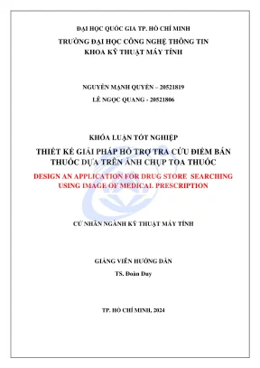 Thiết kế giải pháp tra cứu điểm bán thuốc từ ảnh toa 