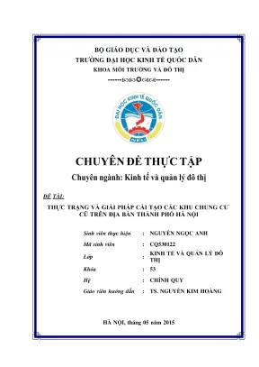 Thực Trạng Và Giải Pháp Cải Tạo Chung Cư Cũ Tại Hà Nội