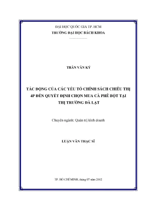 Tác Động Của Chiến Lược 4P Đến Quyết Định Mua Cà Phê Bột