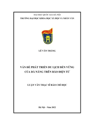 Luận Văn Thạc Sĩ Báo Chí: Phát Triển Du Lịch Bền Vững