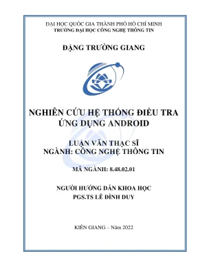 Luận Văn Thạc Sĩ CNTT: Nghiên Cứu Hệ Thống Điều Tra Trên 