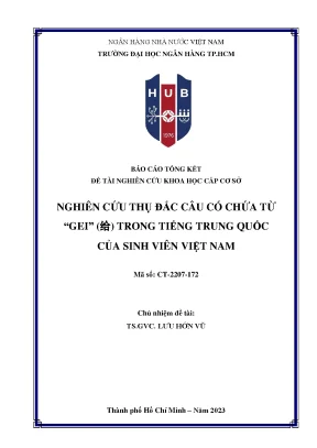 Nghiên cứu thụ đắc câu chứa từ 'gei' trong tiếng Trung 