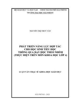 Phát Triển Năng Lực Hợp Tác Cho Học Sinh Tiểu Học Qua