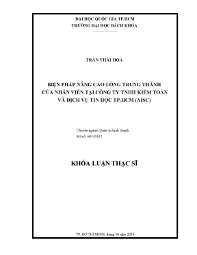 Biện Pháp Nâng Cao Lòng Trung Thành Nhân Viên Tại Công