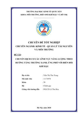 Chuyển dịch cơ cấu năng lượng hướng tới tăng trưởng xanh 