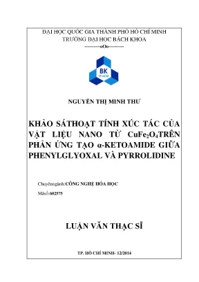 Khảo sát hoạt tính xúc tác của vật liệu nano CuFe2O4