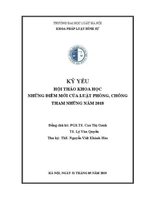 Những điểm mới của Luật Phòng chống tham nhũng 2018 