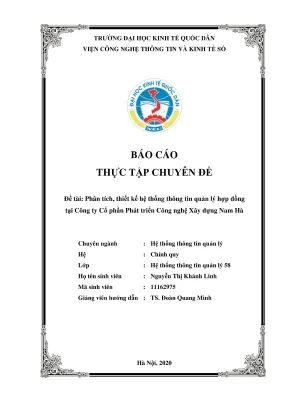 Phân tích thiết kế hệ thống thông tin quản lý hợp đồng