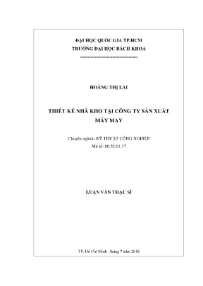 Luận Văn Thạc Sĩ Kỹ Thuật Công Nghiệp: Thiết Kế Nhà Kho