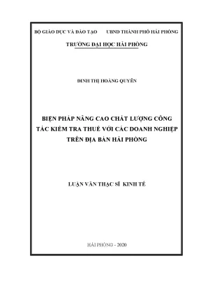 Biện pháp nâng cao chất lượng kiểm tra thuế doanh nghiệp