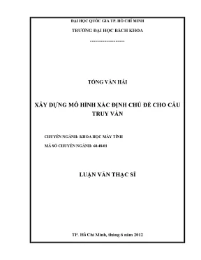 Xây Dựng Mô Hình Xác Định Chủ Đề Cho Câu Truy Vấn Trong