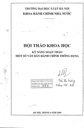 Kỹ năng soạn thảo văn bản hành chính thông dụng - Kỷ yếu 