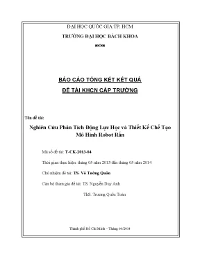 Nghiên cứu và thiết kế mô hình robot rắn: Phân tích động 