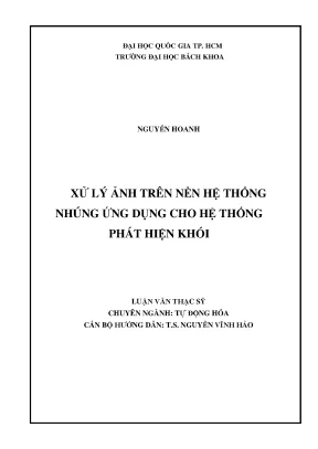 Luận Văn Thạc Sĩ: Ứng Dụng Xử Lý Ảnh Trên Hệ Thống Nhúng 
