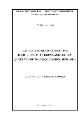 Luận Văn Thạc Sĩ: Dạy Số Và Phép Tính Lớp 3 Theo Hướng