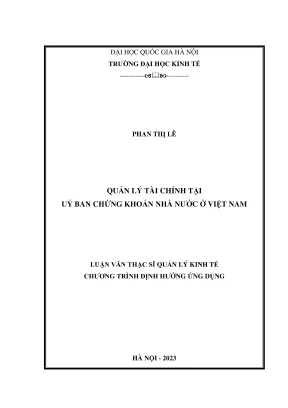 Quản lý tài chính tại Ủy ban Chứng khoán Nhà nước Việt