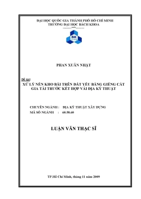 Giải pháp xử lý nền kho bãi trên đất yếu bằng giếng cát