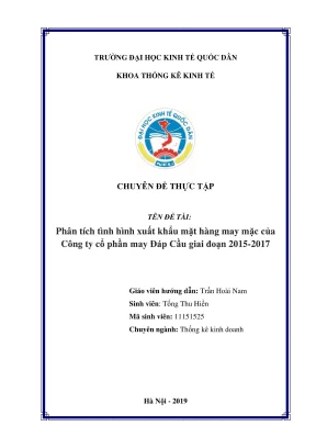 Phân tích xuất khẩu may mặc Công ty Cổ phần May Đáp Cầu 