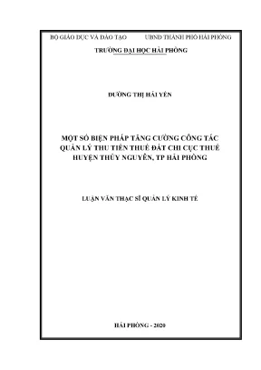 Biện pháp tăng cường quản lý thu tiền thuế đất tại Chi