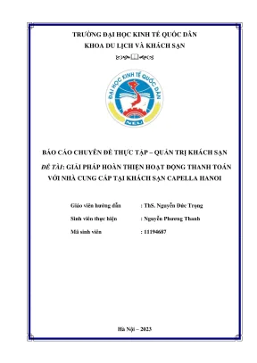 Giải pháp hoàn thiện hoạt động thanh toán với nhà cung 