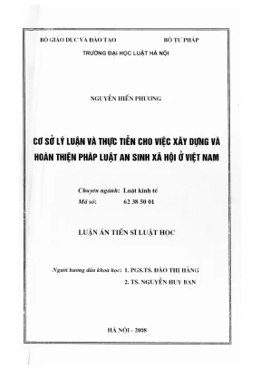 Cơ sở lý luận và thực tiễn xây dựng pháp luật an sinh xã
