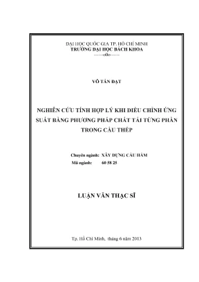 Nghiên cứu tính hợp lý điều chỉnh ứng suất bằng chất tải 