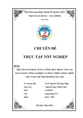 Giải pháp tăng cường huy động vốn tại Ngân hàng Nông 