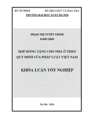 Hợp đồng tặng cho nhà ở theo pháp luật Việt Nam - Khóa