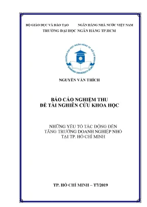 Yếu tố ảnh hưởng đến tăng trưởng doanh nghiệp nhỏ tại TP.HCM