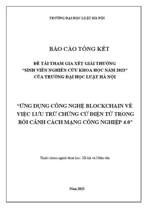 Ứng Dụng Công Nghệ Blockchain Lưu Trữ Chứng Cứ Điện Tử 