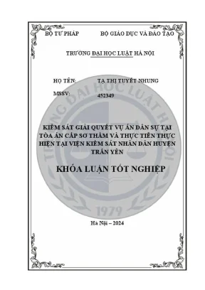 Khóa luận tốt nghiệp: Kiểm sát giải quyết vụ án dân sự