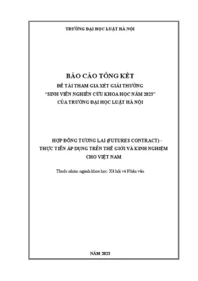 Nghiên cứu hợp đồng tương lai: Kinh nghiệm thế giới và 